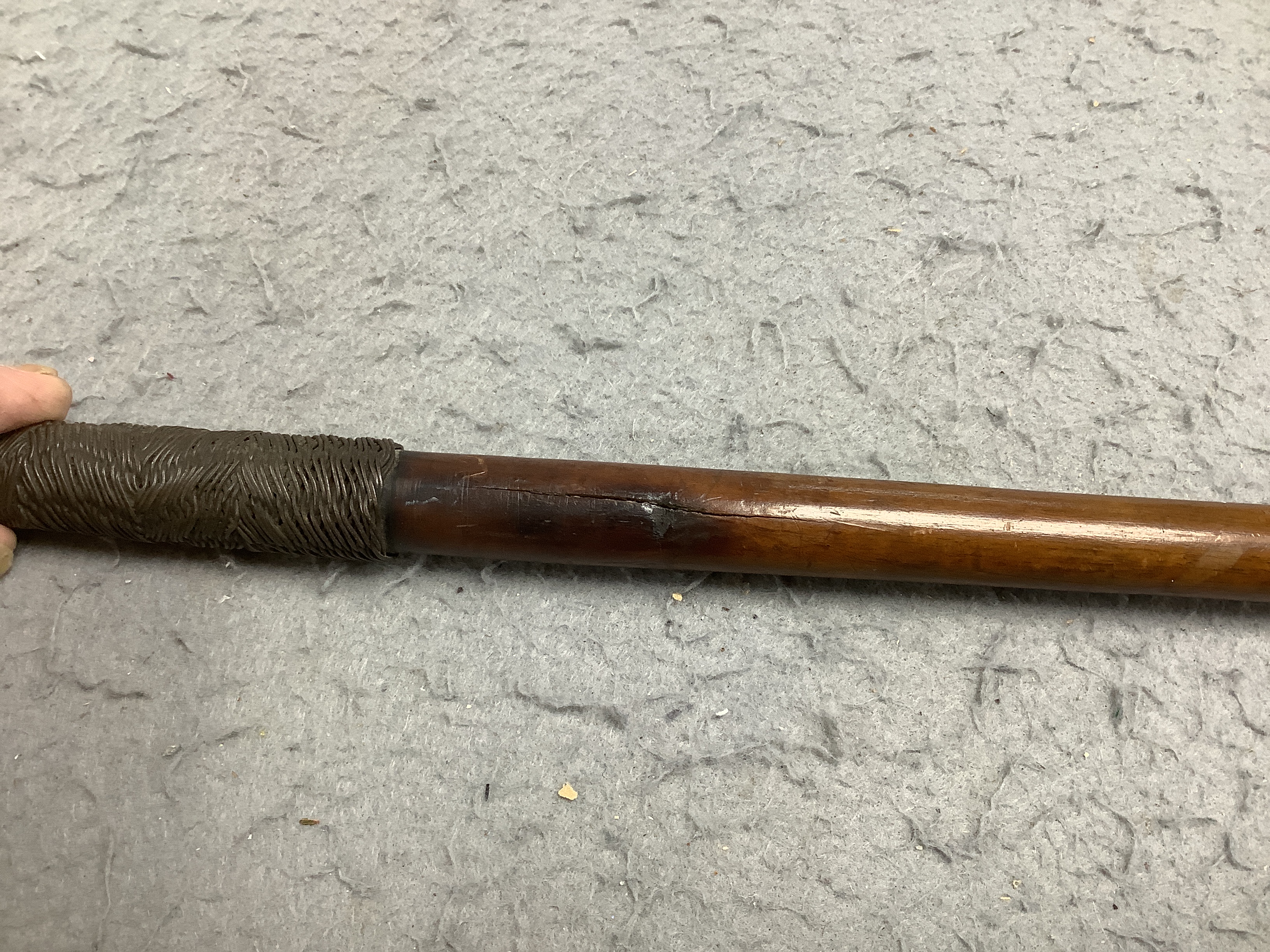 An African spear with wire grip, length 92.5cm